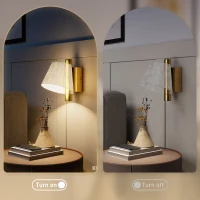 HOMCOM Led Wall Lamp 2 Pack, 5W Modern Indoor Starry Wall Light, Colour Temperature Adjustable 3000K/4000K/6500K, for Bedroom, Living Room, Hallway, Stairs, Gold Tone(m-5)