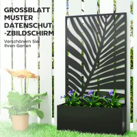 Outsunny verhoogde plantenbak met scherm, bloembak van metaal, tuinklimrek 61 x 23 x 113 cm(m-6)