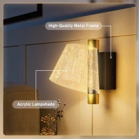 HOMCOM Led Wall Lamp 2 Pack, 5W Modern Indoor Starry Wall Light, Colour Temperature Adjustable 3000K/4000K/6500K, for Bedroom, Living Room, Hallway, Stairs, Black(m-6)