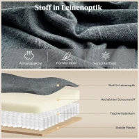 HOMCOM Massagestoel met opstaanfunctie, relaxfauteuil, vibratiekoppen, met kantelfunctie, linnenlook, grijs(m-6)