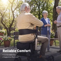 HOMCOM 4 Wheel Rollator with Seat and Back, Folding Mobility Walker with Carry Bag, Adjustable Height, Dual Brakes, Cane Holder, Lightweight Aluminium Walking Frame for Seniors and Disabled, Gold Tone(m-5)