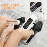 SPORTNOW Pedalier d'appartement eplliptique de bureau, écran LCD, télécommande et 12 vitesses réglables, 45 x 42 x 26 cm, blanc(m-5)