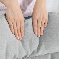 HOMCOM Silla Mecedora con Patas de Madera de Haya y Reposabrazos Mecedora para Lactancia Carga 120 kg para Dormitorio Gris(m-9)