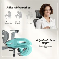 HOMCOM Ergonomic Office Chair, High Back Mesh Desk Chair, Grey(m-6)