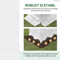 Outsunny Folie pentru Seră cu 12 Ferestre, Ușă Rulabilă și Margini Îngropate, 3x2x2 m, Alb(m-5)