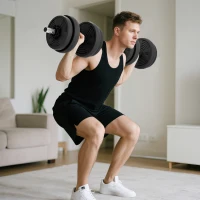 SPORTNOW Juego de Mancuernas Ajustables 15 kg 2 en 1 con Barras Conexión y Mangos Antideslizantes para Gimnasio en Casa Negro(m-2)