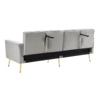 Canapé-lit pliable moderne avec dossier et accoudoirs réglables, 183x76x75 cm, Gris(m-12)