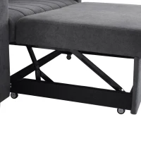 Canapé-lit multifonction moderne avec dossier réglable, porte-gobelet et coussin, 136x162x84 cm, Gris(m-7)