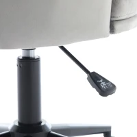 Fauteuil pivotant moderne avec dossier en forme de pétale, réglable en hauteur et design rotatif à 360°, 55x62x73-83 cm, Gris(m-7)