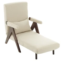 3-en-1 Fauteuil canapé-lit avec fonction couchage, avec dossier réglable, 64x68,5x93 cm, Beige(m-11)