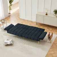 Canapé‑lit pliable moderne avec dossier et accoudoirs réglables, 183x76x75 cm, Noir(m-5)