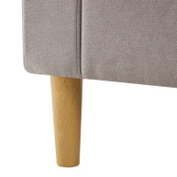 Canapé d'angle moderne en L, 3 places avec méridienne et rangement, porte-gobelet intégré, 175x129x90 cm, Gris clair(m-9)