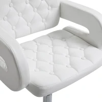 HOMCOM Sgabello Alto Moderno da Bar con Schienale e Braccioli, Regolabile e Girevole, per Cucina o Pub, 64x50x94-114cm, Bianca | Aosom Italy(m-8)