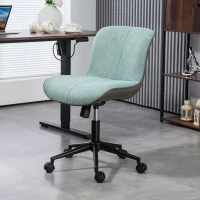 HOMCOM Chaise de bureau pivotante sans accoudoirs, hauteur et inclinaison réglables, capacité 120 kg, vert(m-10)