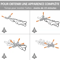 HOMCOM Sapin de Noël Artificiel Lumineux 90H cm Fibre Optique LED + 14 Ampoules + Support Pied 90 Branches étoile Sommet Brillante Vert(m-5)