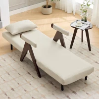 3-en-1 Fauteuil canapé-lit avec fonction couchage, avec dossier réglable, 64x68,5x93 cm, Beige(m-5)