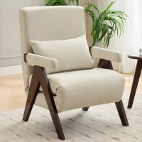 3-en-1 Fauteuil canapé-lit avec fonction couchage, avec dossier réglable, 64x68,5x93 cm, Beige(m-1)