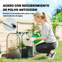 Outsunny Mini Invernadero con Bolsa de Plantación Invernadero Pequeño Portátil para Interior y Exterior 68x50x70 cm Verde(m-6)