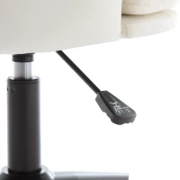 Fauteuil pivotant moderne avec dossier en forme de pétale, réglable en hauteur et design rotatif à 360°, 55x62x73-83 cm, Beige(m-7)