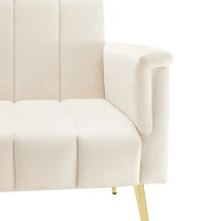 Canapé‑lit pliable moderne avec dossier et accoudoirs réglables, 183x76x75 cm, Beige(m-7)