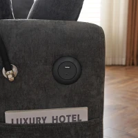 Canapé-lit double pliant moderne, avec dossier réglable, support pour smartphone et port USB de recharge, 129x76x81 cm, Gris(m-7)