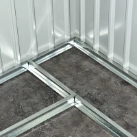 Outsunny 9ft x 4ft Metal Garden Shed, Outdoor Tool House with Foundation Kit, Ventilations and Double Doors, Dark Grey(m-12)