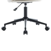 Fauteuil pivotant moderne avec dossier en forme de pétale, réglable en hauteur et design rotatif à 360°, 55x62x73-83 cm, Beige(m-8)