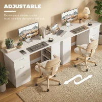 HOMCOM Computer Desk, Home Office Desk, Writing Table, PC Workstation with 3 Storage Shelves and 3 Drawers for Working, Study, 120 x 49 x 72 cm, White(m-6)