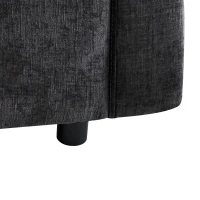 Canapé en tissu chenille moderne, canapé d'angle en L avec pouf et coussins décoratifs, 216x161x81 cm, Gris(m-9)