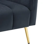 Canapé‑lit pliable moderne avec dossier et accoudoirs réglables, 183x76x75 cm, Noir(m-7)