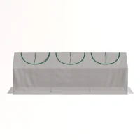 Outsunny Invernadero de jardín mini invernadero 3 ventanas enrollables cubierta en PE de alta densidad 140 g/m² 180 x 60 x 60 cm blanco(m-5)