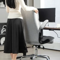 HOMCOM Fauteuil de bureau, chaise bureau ergonomique, hauteur réglable, accoudoirs relevables, 70 x 70 x 114-122 cm, gris(m-8)