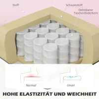 HOMCOM Sofa 2-Sitzer Stoffsofa Couch Polstersofa Loungesofa breit Rosa(m-5)