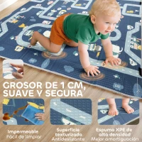 AIYAPLAY Alfombra Bebé Acolchada Plegable Reversible 202x180,5x1 cm Laterales Abatibles Impermeable Multicolor(m-7)
