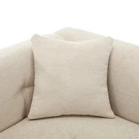 Canapé d'angle 3 places avec rangement, design en L avec pouf amovible et 2 coussins, 204x126x69 cm, Beige(m-10)