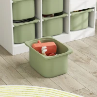 AIYAPLAY Meuble de rangement pour jouets des enfants avec 6 bacs amovibles, 3 niveaux de rangement, 96 x 38,5 x 90, vert(m-7)