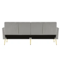 Canapé-lit pliable moderne avec dossier et accoudoirs réglables, 183x76x75 cm, Gris(m-11)