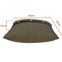 Set of 2 Quinn Cushion with Soft Cotton Blend and Velvet Pile, Handcrafted Pillow Ideal for Sofa and Bed, 45L x 45W x 15H cm, Olive Green(m-3)