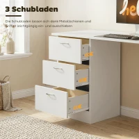 HOMCOM Schreibtisch Computertisch Bürotisch Arbeitstisch Regal mit 3 Schubladen Regale Weiß 120 x 49 x 72 cm(m-5)