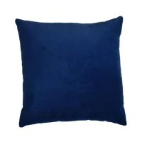 Set of 2 Quinn Cushion with Cotton-Soft Velvet Pile and Plush Filler, Handcrafted Pillow Ideal for Sofa and Bed, 45L x 45W x 15H cm, Blue(m-6)