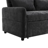 Canapé-lit double pliant moderne, avec dossier réglable, support pour smartphone et port USB de recharge, 129x76x81 cm, Gris(m-9)