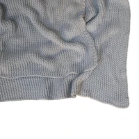 Hand-Knitted Double Knit Throw with Soft Breathable Natural Cotton, Knitted Blanket with Secure Packaging, 150L x 200W x 1H cm, Blue(m-4)
