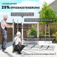 Outsunny Geräteschuppen aus Metall, wetterfest & rostfrei, abschließbar,  2,40 x 2,06 x 1,98 m, Hellgrau(m-4)