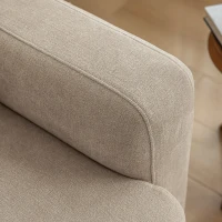 Canapé 3 places moderne avec coussins déco, tissu chenille, 211x67x71 cm, Beige(m-7)