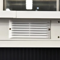 Outsunny 9ft x 4ft Metal Garden Shed, Outdoor Tool House with Foundation Kit, Ventilations and Double Doors, Dark Grey(m-10)