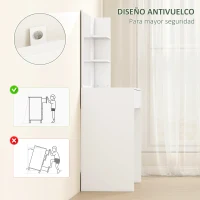 HOMCOM Tocador de Maquillaje con Espejo Mesa de Maquillaje con Cajón y Estantes Abiertos Blanco(m-6)