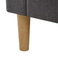 Canapé d'angle moderne en L, 3 places avec méridienne et rangement, porte-gobelet intégré, 175x129x90 cm, Gris foncé(m-9)