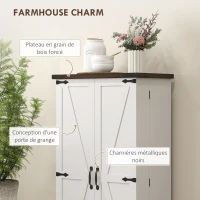 HOMCOM Buffet cuisine, meuble cuisine rangement, avec 12 étagères à portes, lumière LED magnétique, 60 x 40 x 120 cm, blanc(m-5)