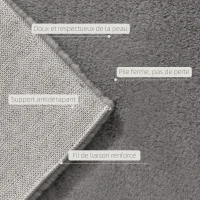 HOMCOM Tapis salon 200 x 140 cm tapis à poils longs, lavable en machine, antidérapant, en fausse fourrure, gris clair(m-4)