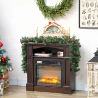 HOMCOM Guirlande de Noël artificielle 180 cm, décoration de Noël, 162 branches denses, pommes de pin, grappes de baies, vert(m-2)